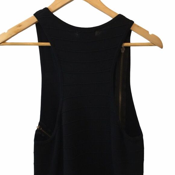 T BAGS Black Knit Bandage Dress Zipper Detailing - Picture 6 of 10